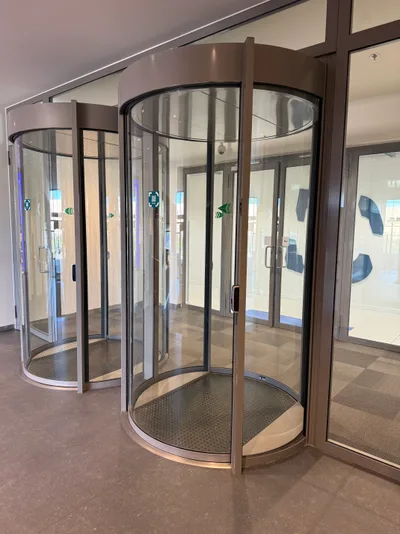 Security mantrap entrance at the data center